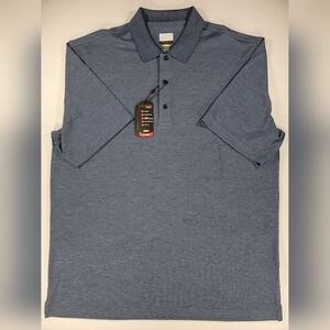 NEW Greg Norman Performance Polo Golf Shirt Men's XL Play Dry Blue Shark Print